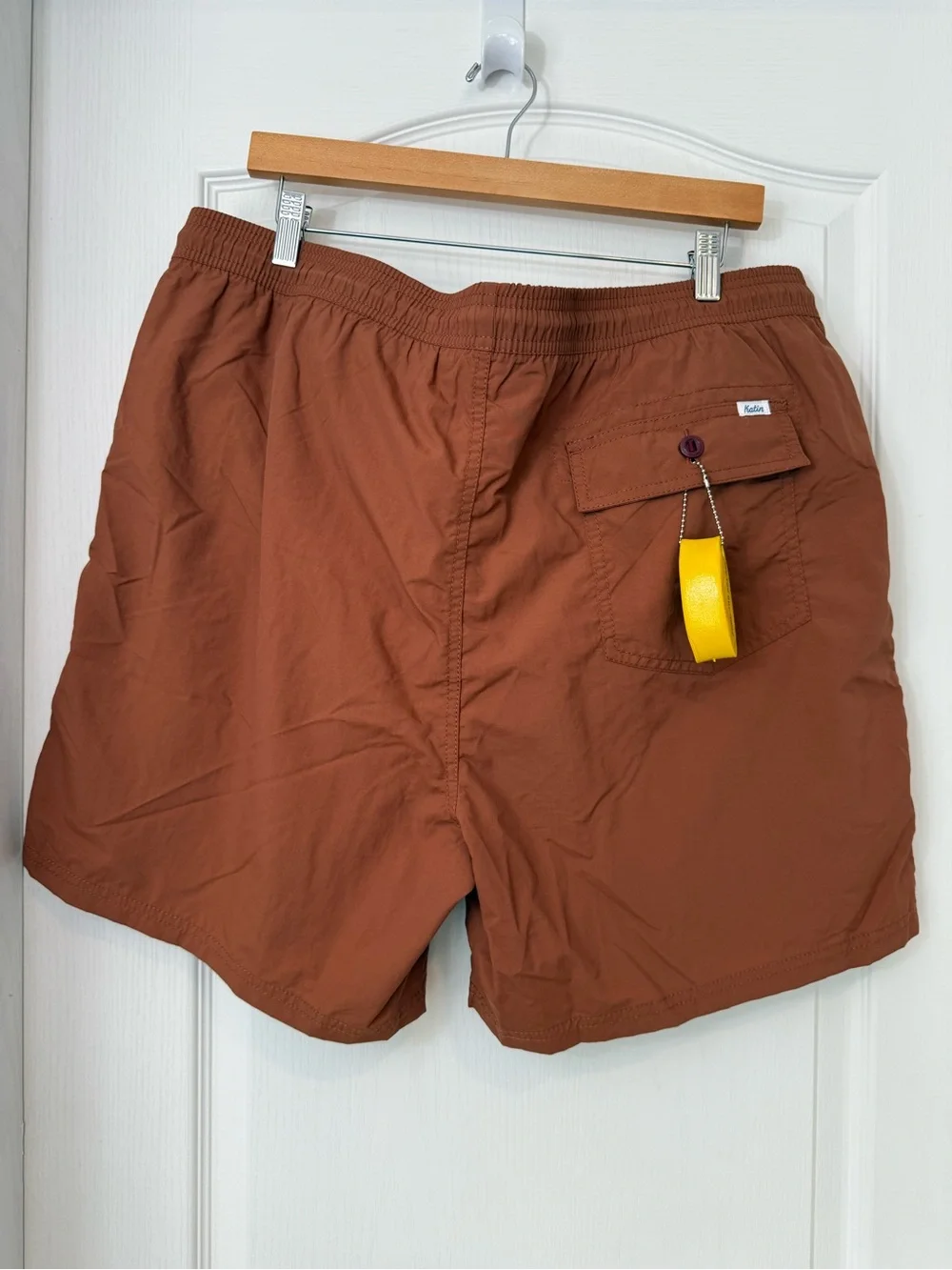 Katin Men's Rust Orange Swim Trunks with Drawstring